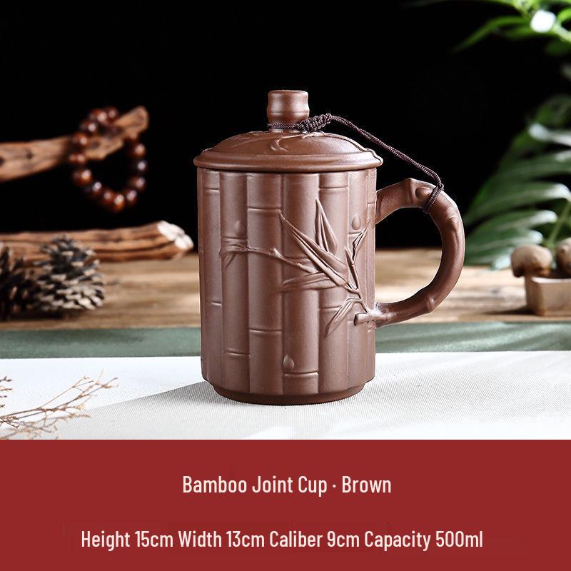 

Чайная чашка из фиолетовой глины с крышкой и фильтром, керамическая разделительная кружка для дома и офиса.