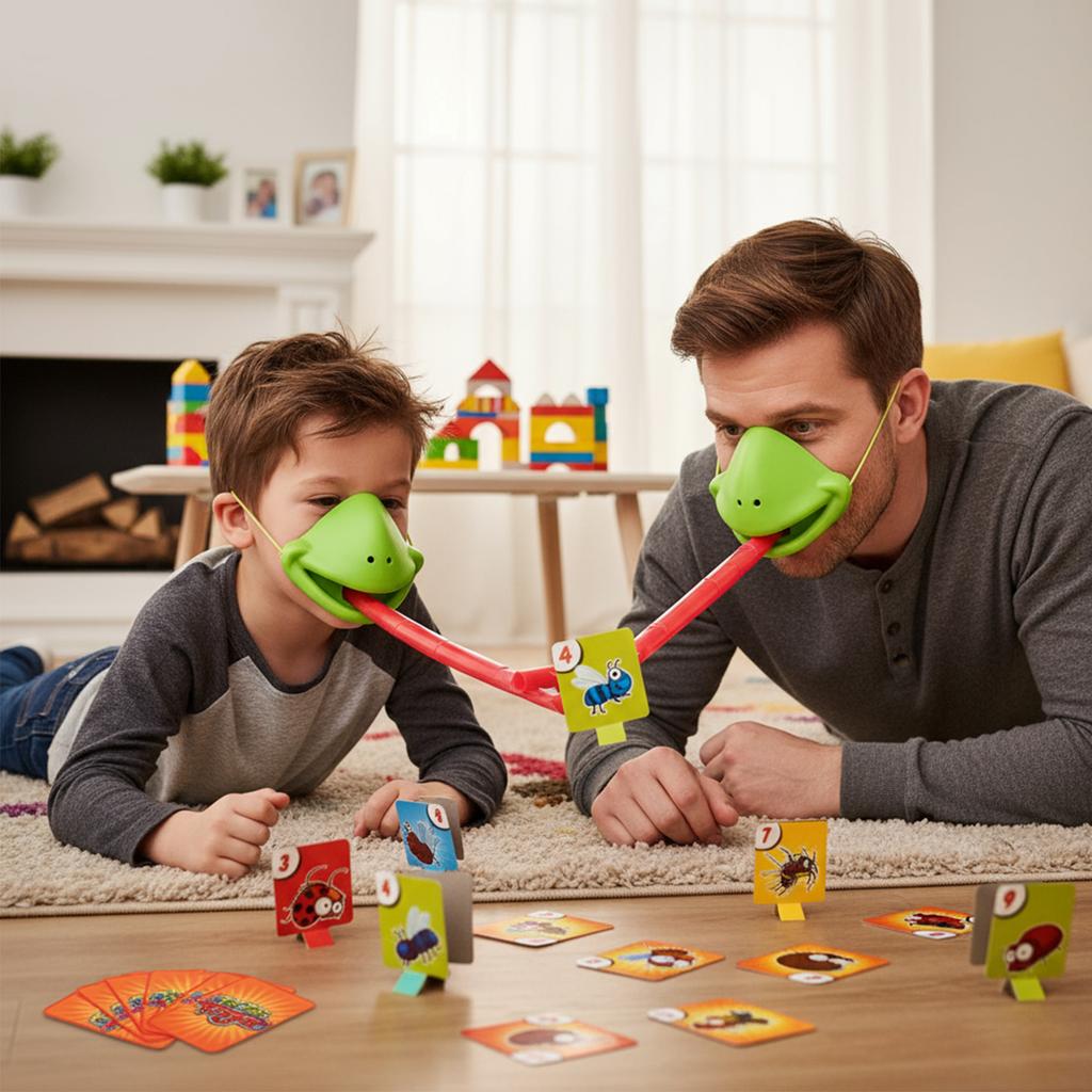 Board Games for Children Family Party Toys Frog Mask Wagging Tongue Lick Cards Antistress Funny Desktop Puzzle Game Toys