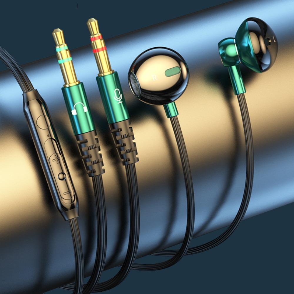 in Ear 3.5mm Wired Earphones 3.5mm Jack Wired Headset Dual Jack Headphones  for Desktop/Computer/PC