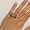 Yori Geometric Minimalist Zirconium Multi Finger Ring for Women Daily Fashion High Quality Jewelry Rust Prevention