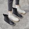 Short boots women's 2025 new autumn and winter beef tendon Martin boots versatile high-top women's shoes front zipper boots retro style