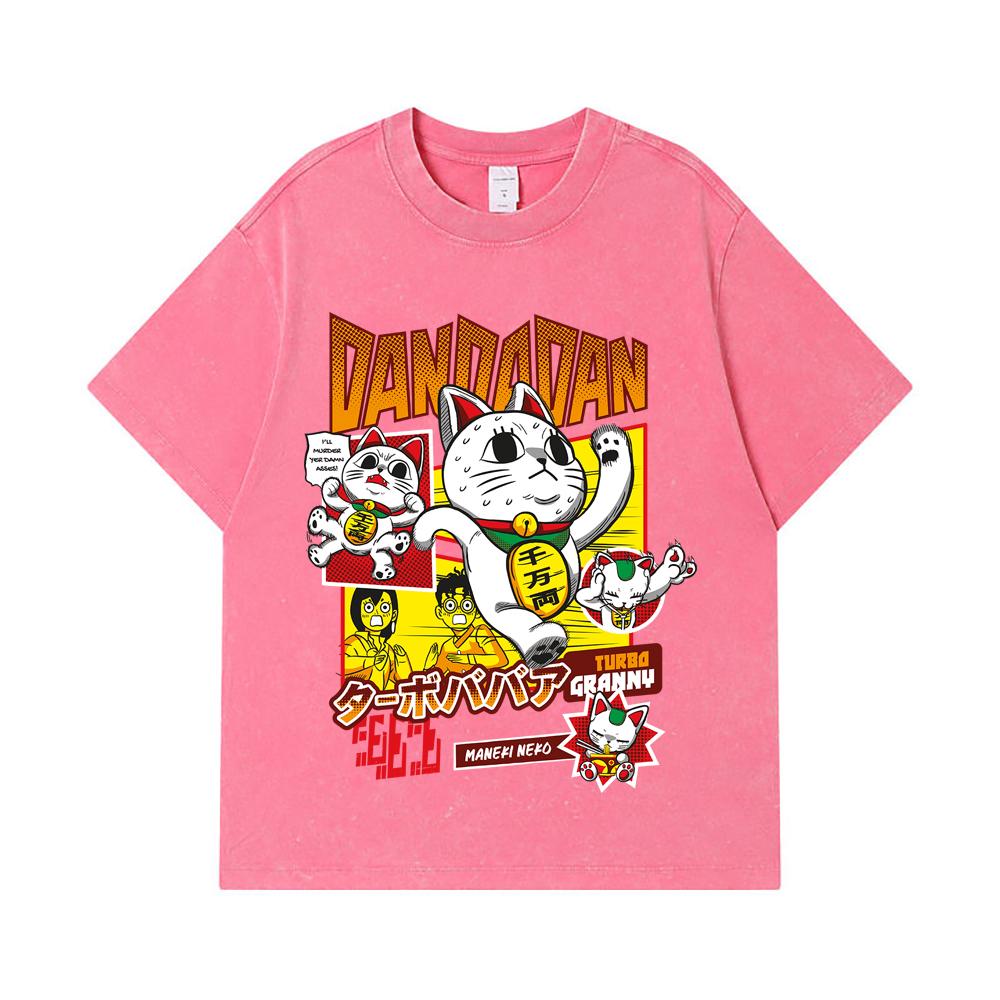 275 GSM Washed T-shirts 100% Cotton Dandadan V31 Turbo Granny Print Unisex Heavy Cotton T Shirt