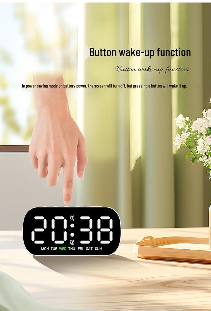 Multifunctional LED Digital Alarm Clock with Date and Dual Alarms - Model 5507