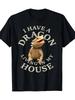 Men's Heavyweight Bearded Dragon TShirt Funny I Have a Dragon Living In My House Saying Bearded Drag