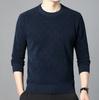 Fleece Thickened Chenille Warm Sweater Autumn And Winter Clothes Popular Men'S Crew Neck Jacquard Knitted Bottoming Shirt
