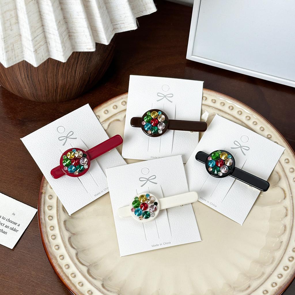 Rhinestone Premium Quality Duckbill Hair Clip In White Black Red And Coffee Dark