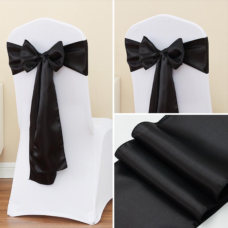 Jedwabna Wstążka Muszka Dekoracje Oparcia Krzesła na Wydarzenia Wesela Imprezy Pokrowce na Krzesła z Akcentem Kokardy Motylkowej