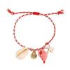 Keramik-Meerestier-Anhänger, geflochtenes Armband, verstellbares Seildesign mit Seestern- und Muschel-Charm, lässiger Schmuck