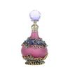Vintage Empty Bottle Refillable Decorative Empty Glass Jar Luxury Crystal Inlayed Glass Oil Dropper Bottles Bedroom Decor