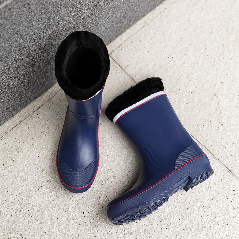 

Новые хлопковые британские дождевики мужские средние водонепроницаемые резиновые сапоги легкие кухонные нескользящие резиновые туфли на платформе рабочие водные туфли 45