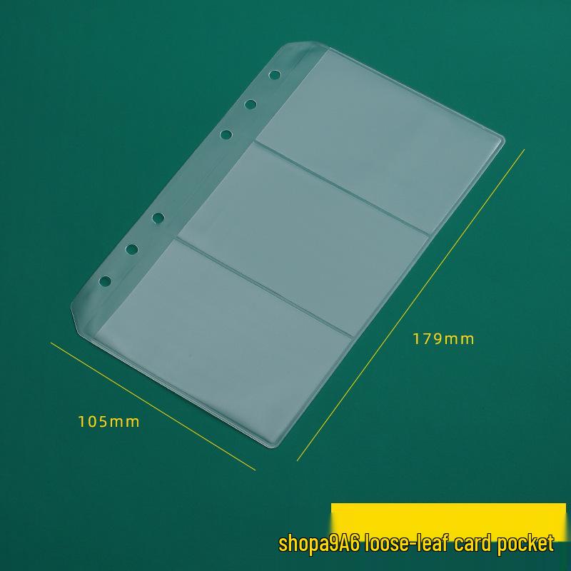 Pochettes transparentes en PVC de différentes tailles avec fermeture éclair: Rangement de documents A6/A5 et porte-cartes de visite A7, conception à 6 trous.