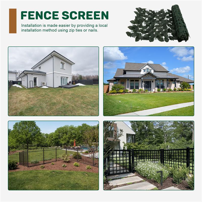 Fence Wall Decoration Artificial Green Leaves Can Stretch Privacy Fence Screen Plant Leaves, Suitable For Home, Garden