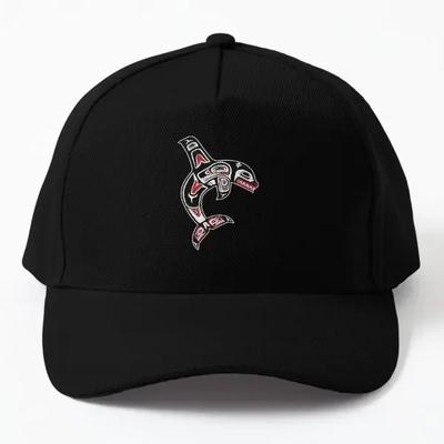 Nordwestpazifik Einheimischer Orca Killer Wha Baseballkappe Hut Snapback Bedruckt Outdoor Damen Jungen Sommer Mütze Sonne Fisch Lässig