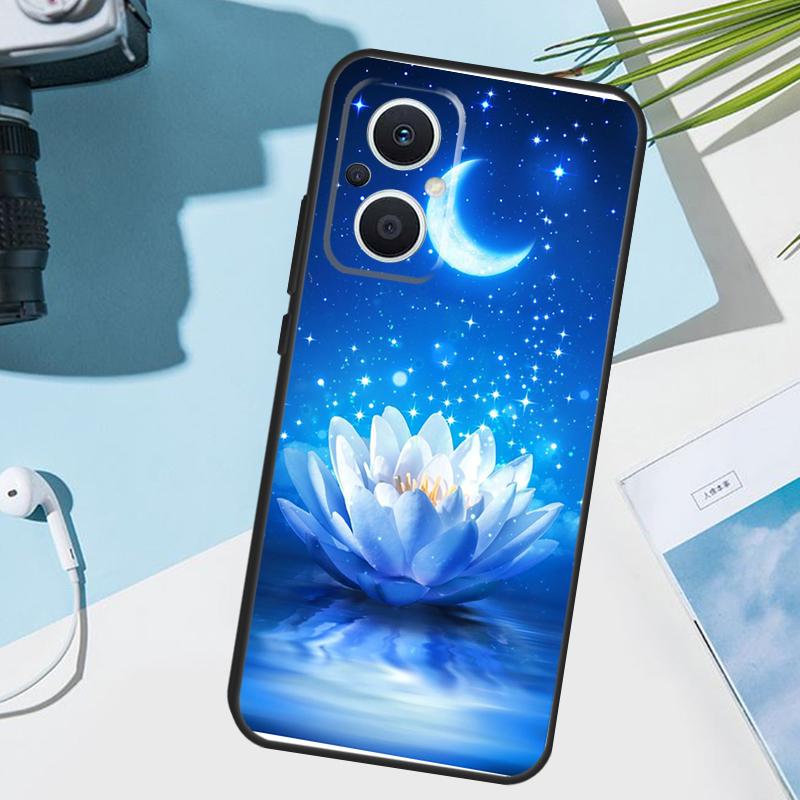 Lotus Blue White Flowers Cover For OPPO Reno 14F 13F 12F 11F 8T 7 8 Lite 10 11 12 13 14 OPPO Find X9 X8 X5 X6 Pro Case