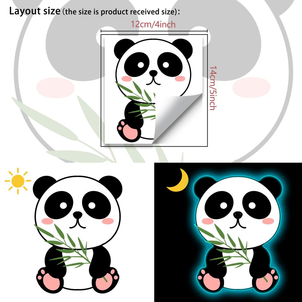 Night Light Cartoon Panda Bedroom Living Room Bathroom Switch Decoration Sticker