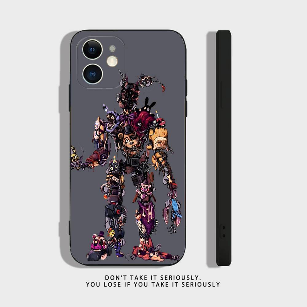 Five-Nights-At-Freddys F-Fnaf Průhledný silikonový kryt pro iPhone 17,16,15,14,13,12,11Pro,Max,Mini,XS,X,8,Plus Nárazuvzdorný černý kryt