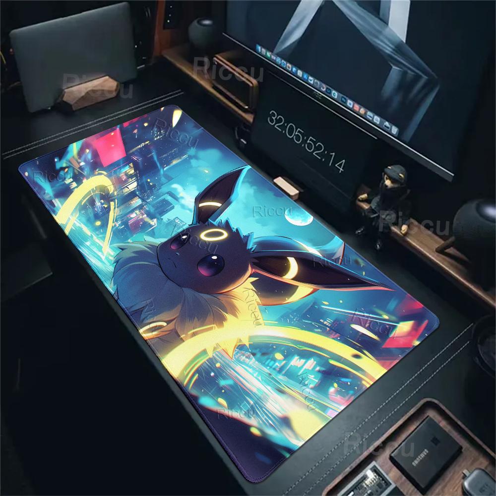 Kawaii Japan Anime Mouse Pads Computer Gamer Mats Extended Pokemon Eevee Laptop Keyboard Rug Laptop Gaming Rubber Deskmat Carpet