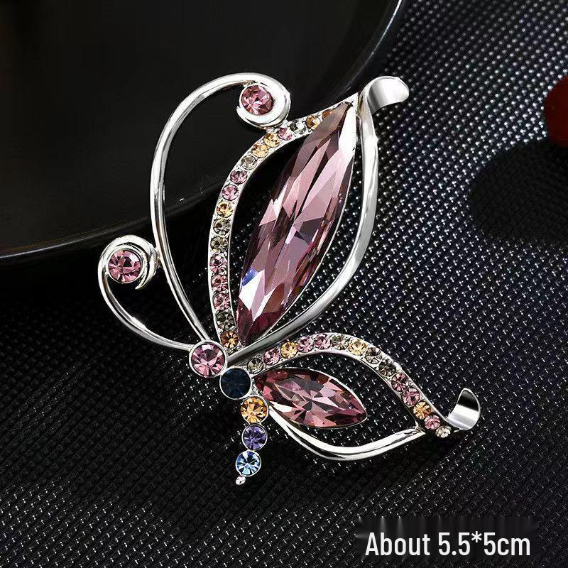 Elegante Perlen-Strass-Brosche: Damen Exquisite Brosche im Stil kleiner Duft und Seidentuch-Schnalle