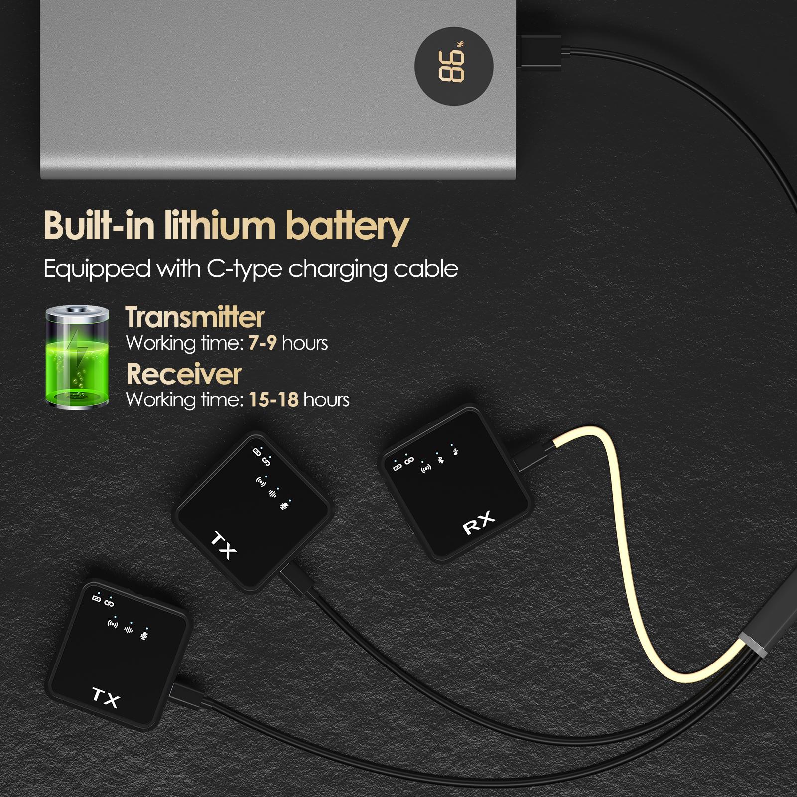 

Беспроводной петличный микрофон для камеры, мини-микрофон Plug and Play с мониторингом в реальном времени и шумоподавлением для YouTube, Tiktok, интервью