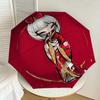 1pc Kimono Flowers Automatic Folding Umbrella, Heavy Duty 8 Rib Iron Frame,  Suitable for Travel, Daily Use, Birthday, Decor Gift m0104023
