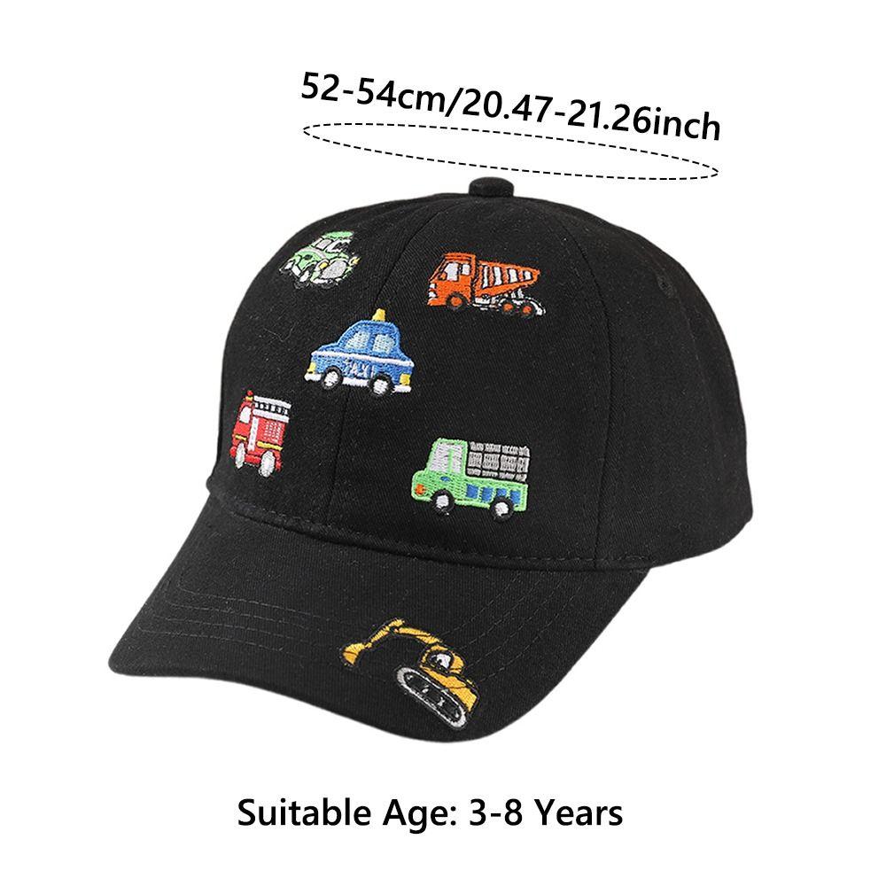 Little Car Pattern Embroidered Baseball Cap Cartoon Kids Sun Protection Cap Spring Autumn