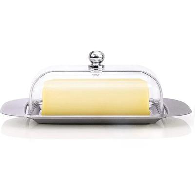 Scatola per Burro in Acciaio Inossidabile Scatola per Burro Scatola Solida per Conservazione Formaggio con Coperchio Piatto per Burro Formaggio Pane Stile Occidentale Scatola di Conservazione