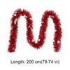 2M Christmas Snowflake Plush Ribbon with LED Light White/Red Snowflake Plush Tinsel Ribbon Long Strip Plastic