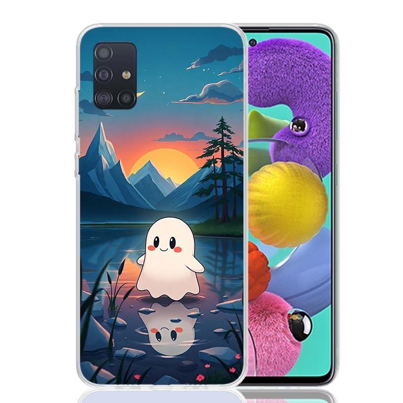 Cute Halloween Ghost Phone Case For Samsung Galaxy A52 A32 A22 A12 A02S A50S A30S A51 A31 AA71 Note 20 Ultra 10 S10 Plus Galaxy