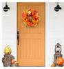 Autumn Harvest Wreath with Pumpkins & Maple Leaves