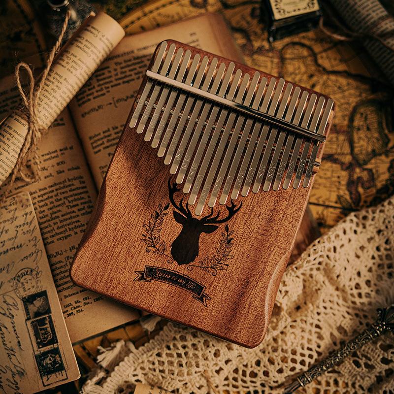 Wooden Kalimba 17 Keys Musical Keyboard for Initiants 21 Keys Kalimbas Sound Therapy Portable Professional Instruments Finger Piano Children's Gift