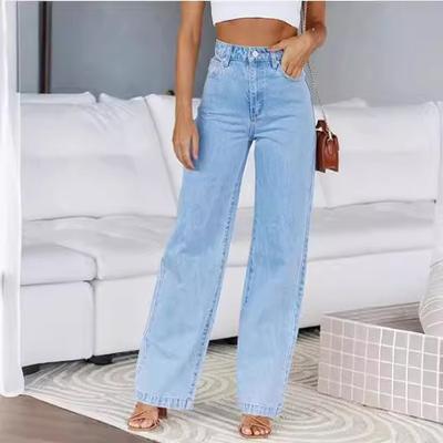 High-waisted Fashion Ladies Jeans Loose Thin Versatile Straight Women's Jeans Female
