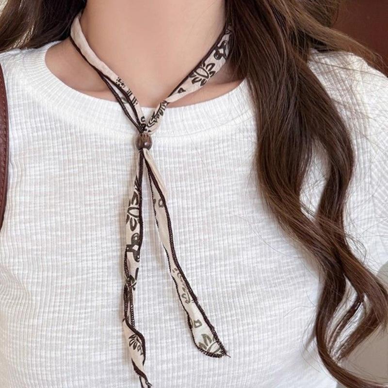 Cloth Fabric Necklace Adjustable Scarf Sweater Chain Lightweight Soft Neckcahin Versatile Fashion Jewelry Gift