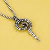 Antique Titanium Steel Viking Cross Necklace For Men Fade Resistant Pendant Jewelry