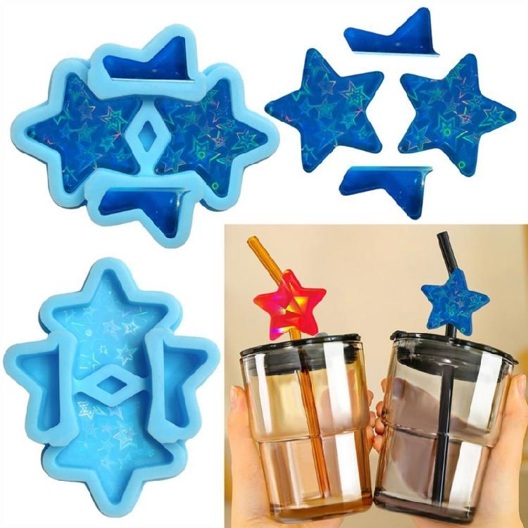 Straw Topper Attachment Silicone Mold Holographic Mold Straw Topper Resin Mold