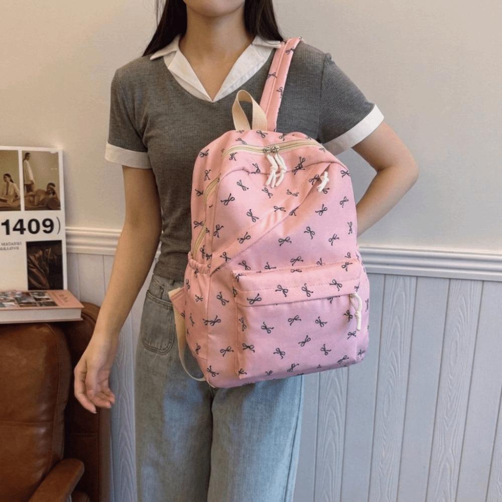 Lightweight Bow Backpack Adjustable Straps Teenagers Shoulder Bag Junior High School