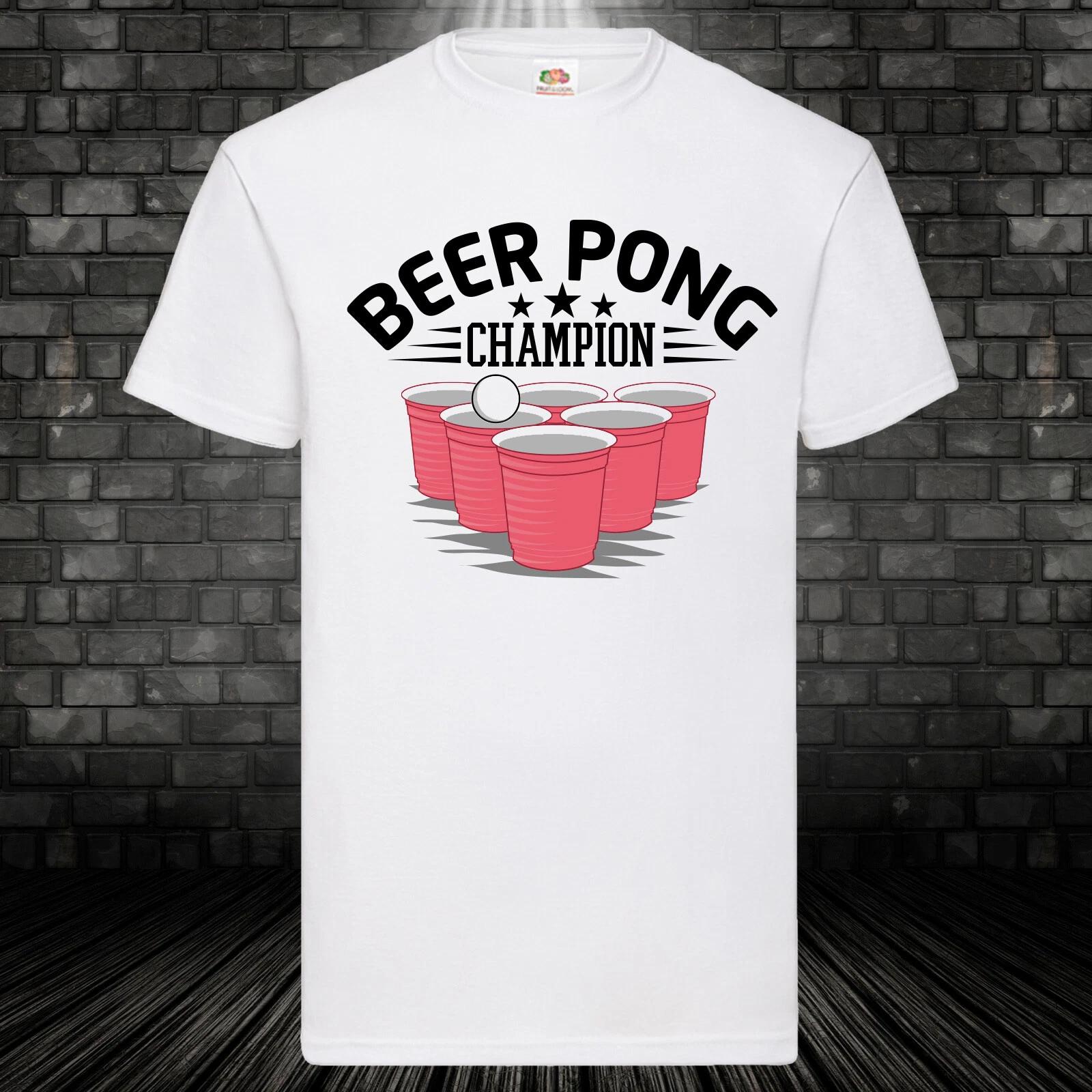 Beer Pong Champion Shirt Beer Tee Drinking Game Triks Party Fun Fun S-5XL XS