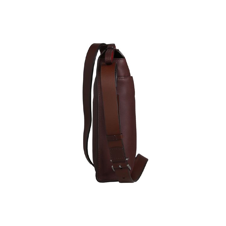 Bally Red And White Striped Business Leather Messenger Bag Men Bags Brown BAUMAS-101