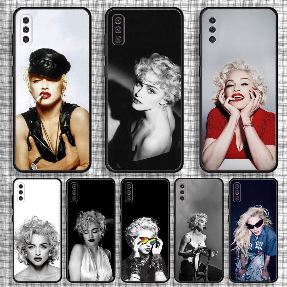 Singer Madonna 80s Phone Case For Samsung S23,23,22,30,21,10,9,Note20 Ultra,Lite,Ultra,5G,Plus,FE,Black Soft Case