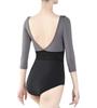 Flexdans Adult Ballet for and Leotard, 3/4 Sleeves, Women, Ballet, Gymnastics, Yoga, D029-GREY-175