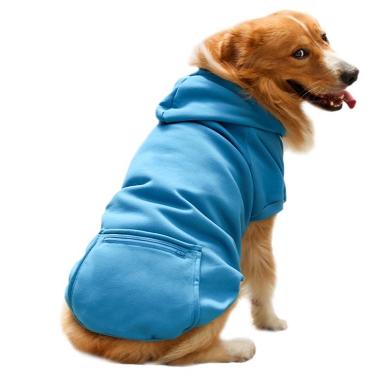 Winter Pet Dog Clothes Dogs Hoodies Fleece Warm Sweater Soft Pets Clothing Zipper Pocket Sweater Costume Coat Accessories XS-5XL