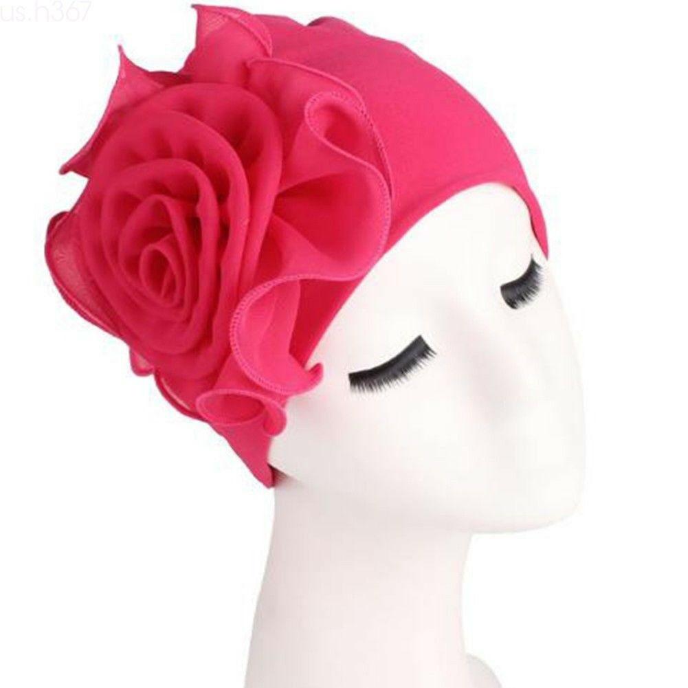 Womens Hair Loss Head Scarf Turban Cap Big Flower Muslim Cancer Chemo Hat Cover