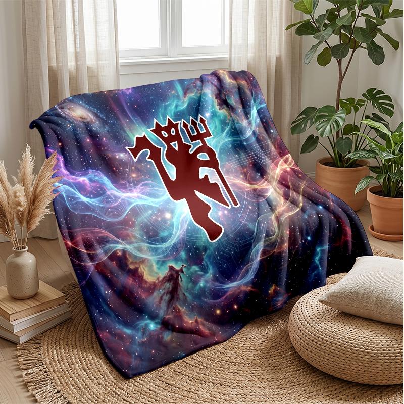 Manchester United Theme Blanket Soft Flannel Blanket Plush Throw Blanket Cozy Sofa Bed Blanket for Home Decor