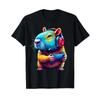 Capybara Gamer Funny Video Game Gaming T Shirt Black S Vintage Graphic Streetwear Breathable Designer Clothes Casual