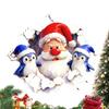 Christmas Creative Wall Stickers Cute Cartoon Santa Claus Breaking Wall Home Decor Christmas Window Wall Door Art Decorations
