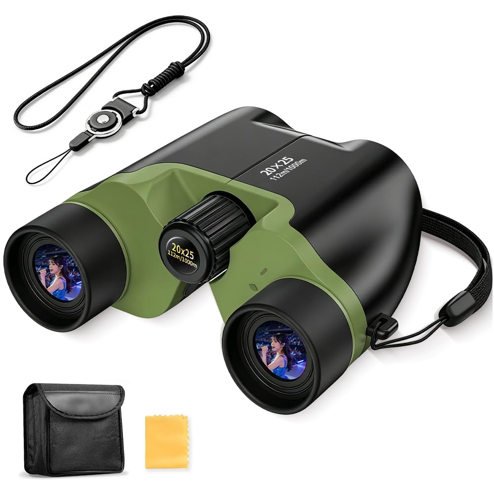 

20x Magnification Image Opera Glasses FMC Suitable for for Live Sports and Wild Bird Observation [New Release/New Model] Binoculars, Stabilized, BAK4, зелений