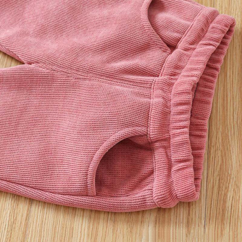 Kids Thicken Trousers Winter Clothes Warm Children's Bottom Corduroy Solid Color Girl's Winter Flare Pants For Baby Girls