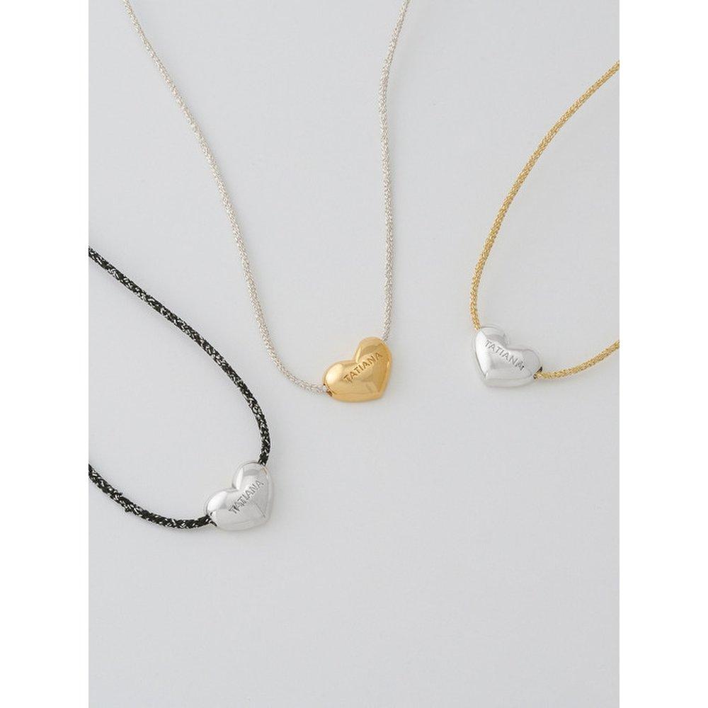 (925 Silver) Plump Heart String Necklace Nz2099