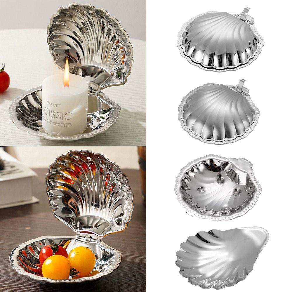 Shell Shape Fruit Snack Dish 304 Stainless Steel Snack Disc Creative Dessert Plate  Home