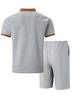 Men's Summer 2026 Lapel Waffle Knit Quick-Dry Short Sleeve Shorts Set
