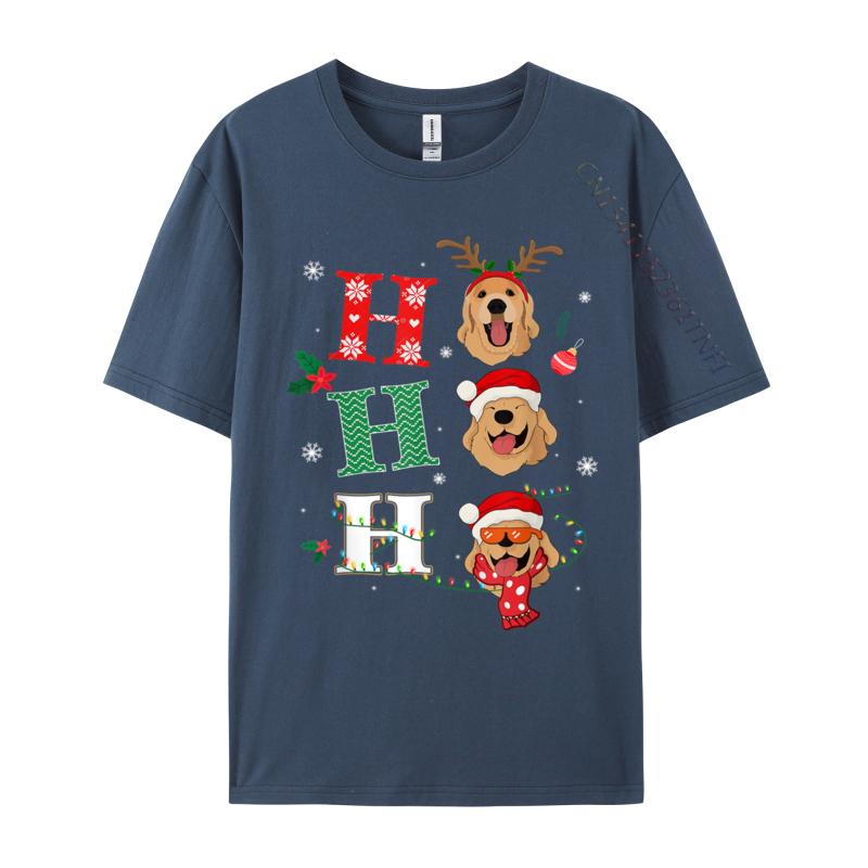 Ho Ho Ho Retrievers Golden Xmas Outfit Christmas Costume T-Shirts New Arrival O-Neck Group 100% Cotton Men T-Shirts Printed On